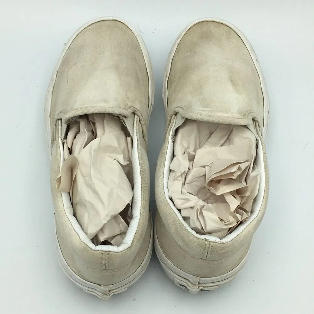 Vans White Stained Slip On Shoes US Kids 2.5